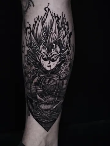 Fotografia real de un tatuaje blackwork en Arkadia