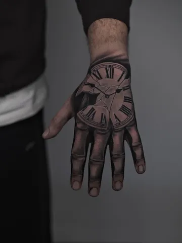 Fotografia real de un tatuaje blackwork en Arkadia