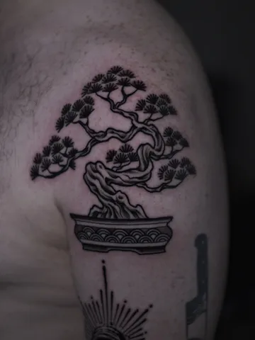 Fotografia real de un tatuaje dotwork en Arkadia