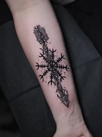Fotografia real de un tatuaje dotwork en Arkadia
