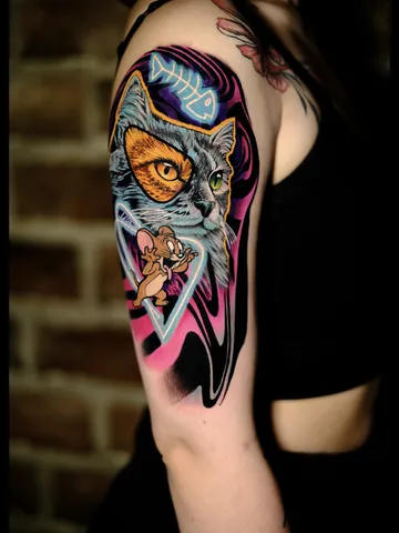 Fotografia real de un tatuaje new school en Arkadia