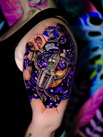 Fotografia real de un tatuaje new school en Arkadia