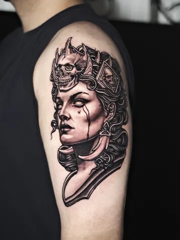 Fotografia real de un tatuaje realismo en Arkadia