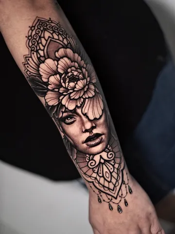 Fotografia real de un tatuaje realismo en Arkadia