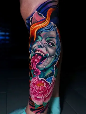 Fotografia real de un tatuaje realismo en Arkadia